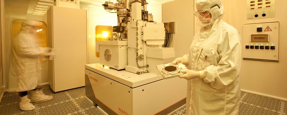 Photo of E-beam lithography tool for nanopatterning